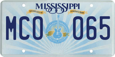 MS license plate MCO065