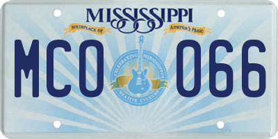 MS license plate MCO066