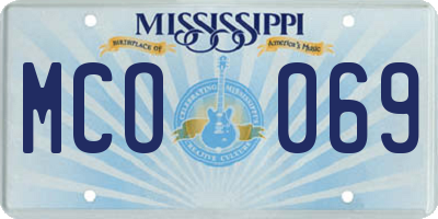 MS license plate MCO069
