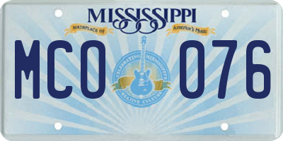 MS license plate MCO076