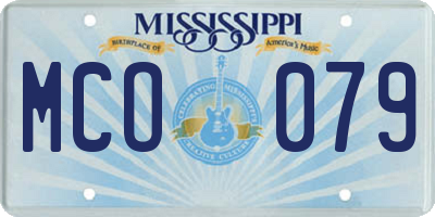 MS license plate MCO079