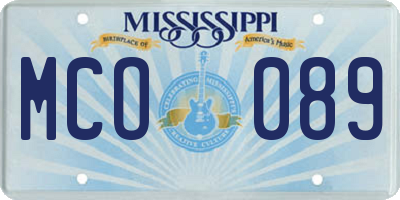 MS license plate MCO089