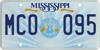MS license plate MCO095