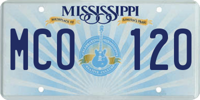 MS license plate MCO120