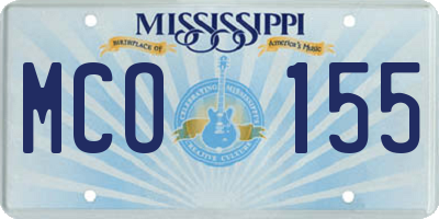 MS license plate MCO155