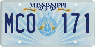MS license plate MCO171