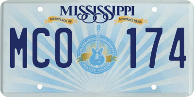 MS license plate MCO174