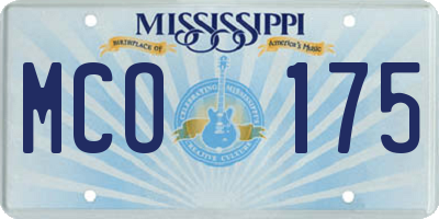 MS license plate MCO175