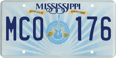 MS license plate MCO176