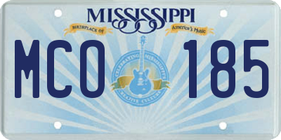 MS license plate MCO185