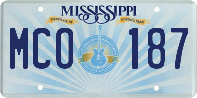 MS license plate MCO187