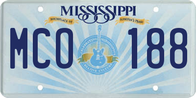 MS license plate MCO188