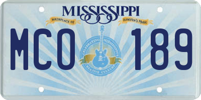 MS license plate MCO189