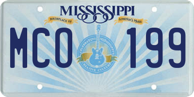 MS license plate MCO199