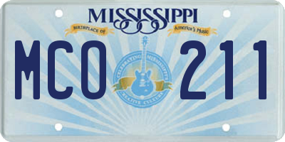 MS license plate MCO211