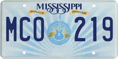 MS license plate MCO219