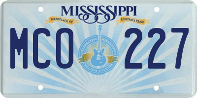 MS license plate MCO227