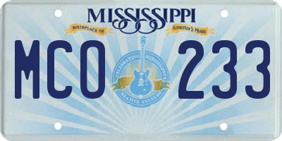 MS license plate MCO233