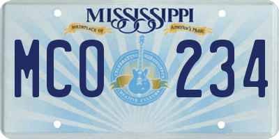 MS license plate MCO234