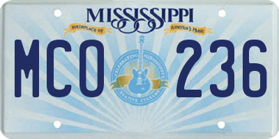 MS license plate MCO236