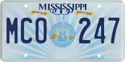MS license plate MCO247