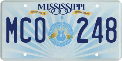 MS license plate MCO248