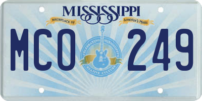 MS license plate MCO249