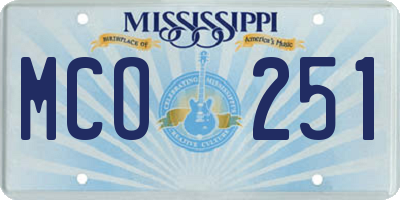 MS license plate MCO251