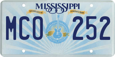 MS license plate MCO252