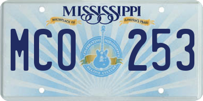 MS license plate MCO253
