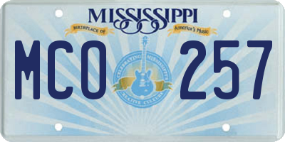 MS license plate MCO257