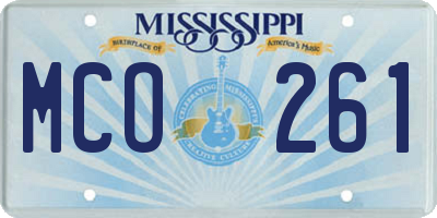 MS license plate MCO261