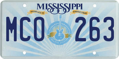 MS license plate MCO263