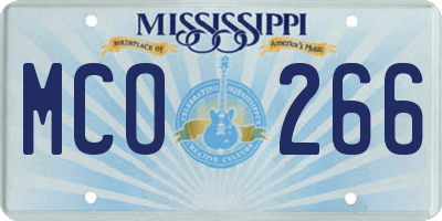 MS license plate MCO266