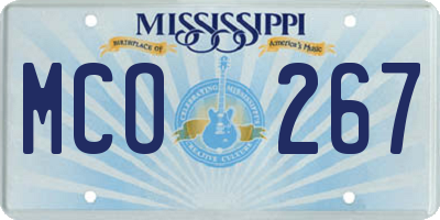 MS license plate MCO267