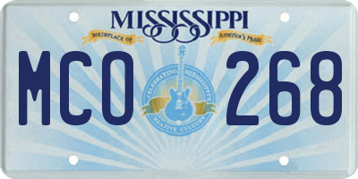MS license plate MCO268