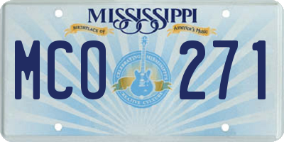 MS license plate MCO271