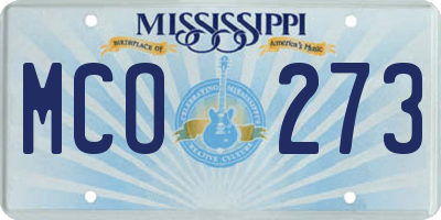 MS license plate MCO273