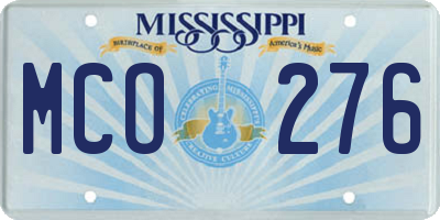 MS license plate MCO276
