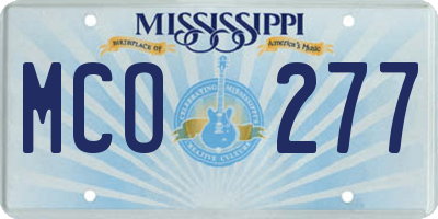 MS license plate MCO277