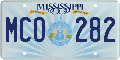 MS license plate MCO282