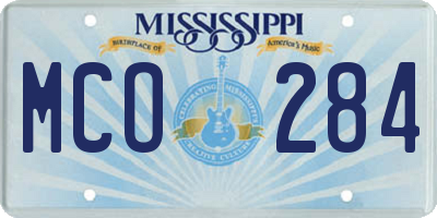 MS license plate MCO284