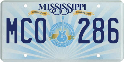 MS license plate MCO286