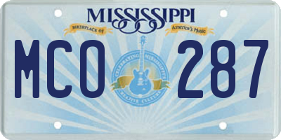 MS license plate MCO287