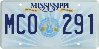 MS license plate MCO291