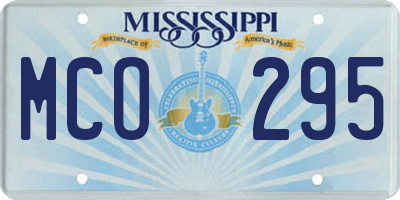 MS license plate MCO295