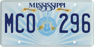 MS license plate MCO296