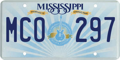 MS license plate MCO297