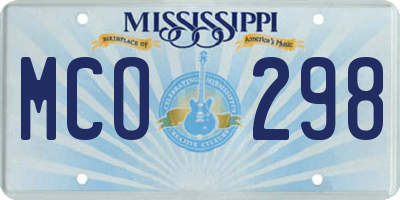MS license plate MCO298