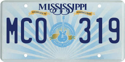 MS license plate MCO319